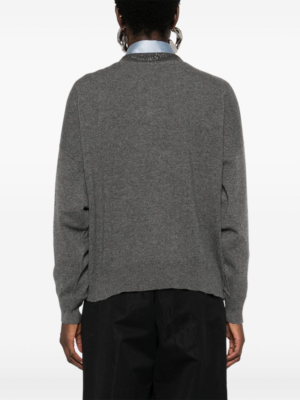 Brunello Cucinelli Cashmere V-neck Sweater Grey