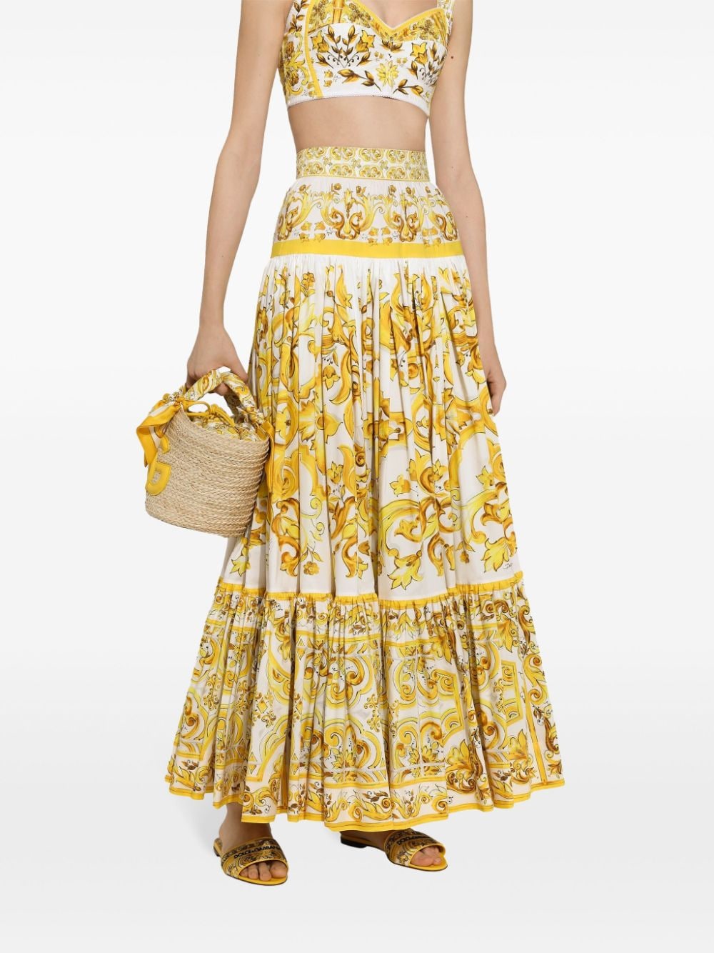 Dolce & Gabbana Majolica Print Maxi Skirt