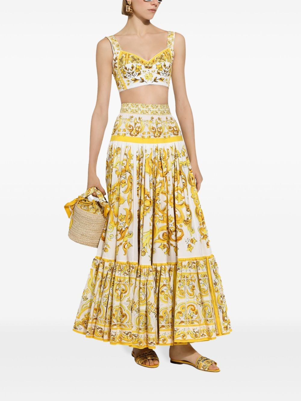 Dolce & Gabbana Majolica Print Maxi Skirt