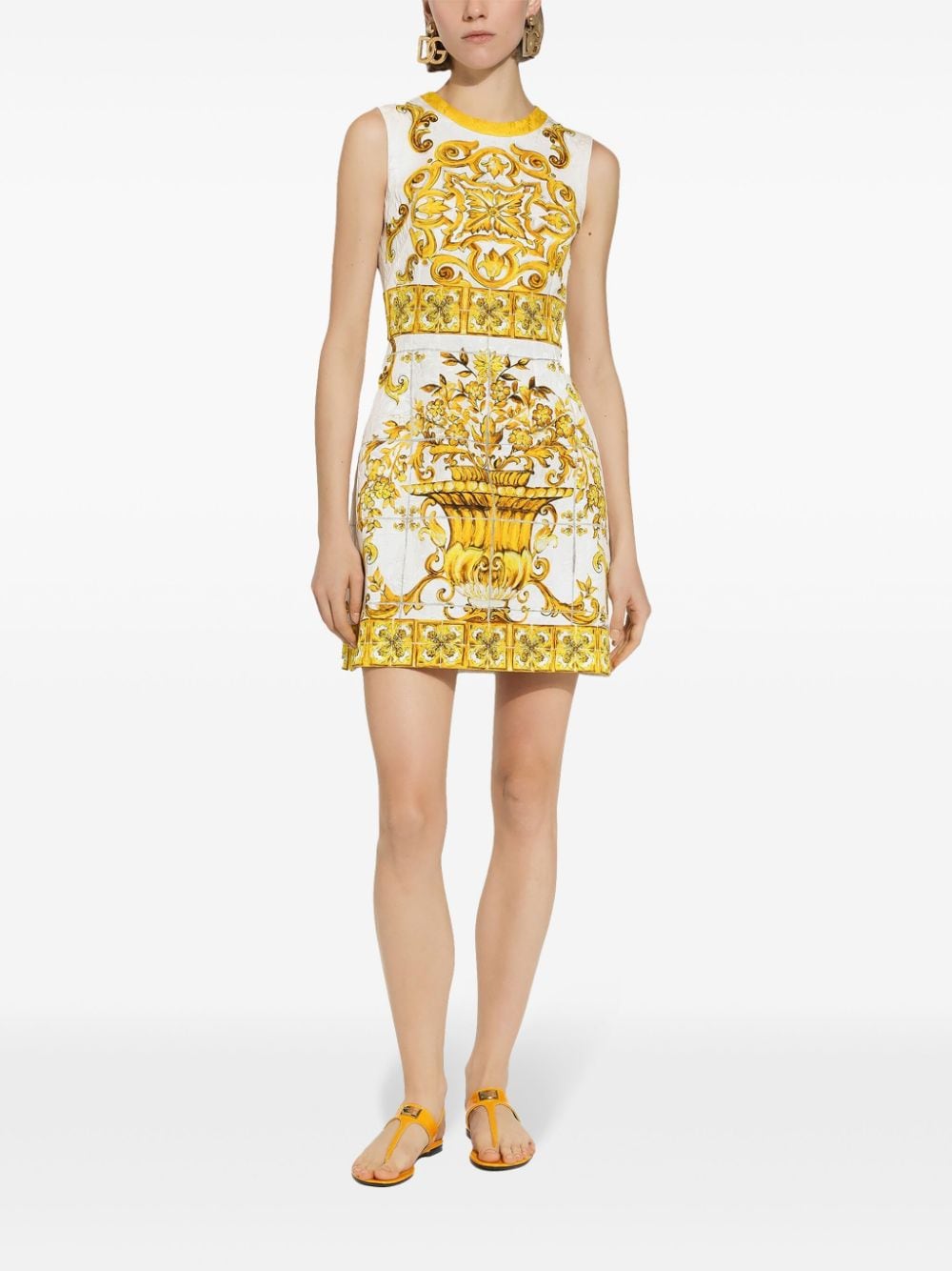 Dolce & Gabbana Majolica Print Silk Mini Dress