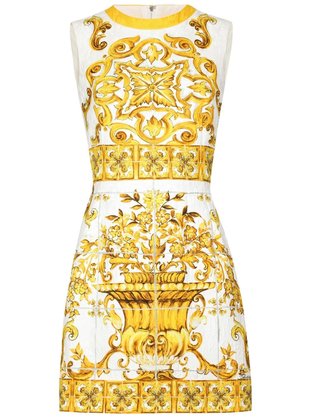 Dolce & Gabbana Majolica Print Silk Mini Dress