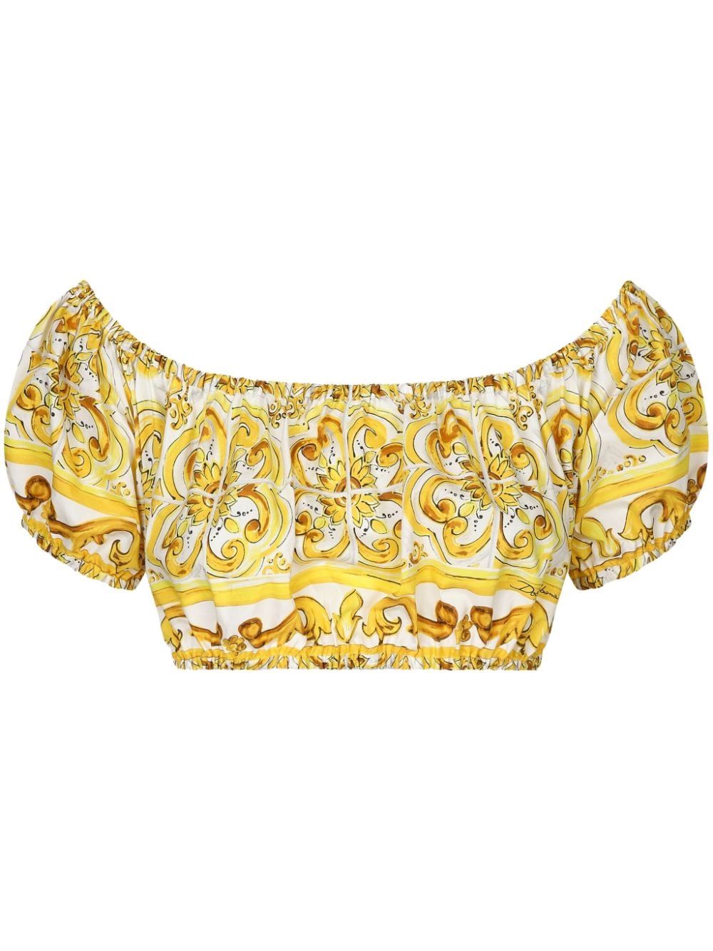 Dolce & Gabbana Majolica Print Cropped Top