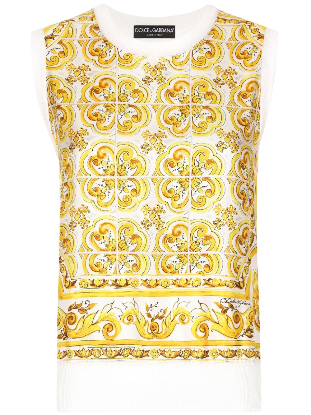 Dolce & Gabbana Majolica Print Silk Top