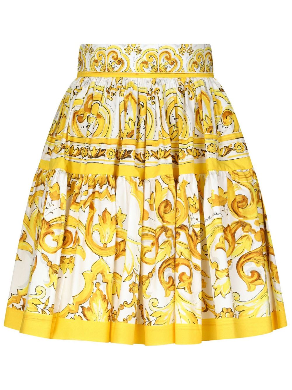 Dolce & Gabbana Majolica Print Pleated Mini Skirt