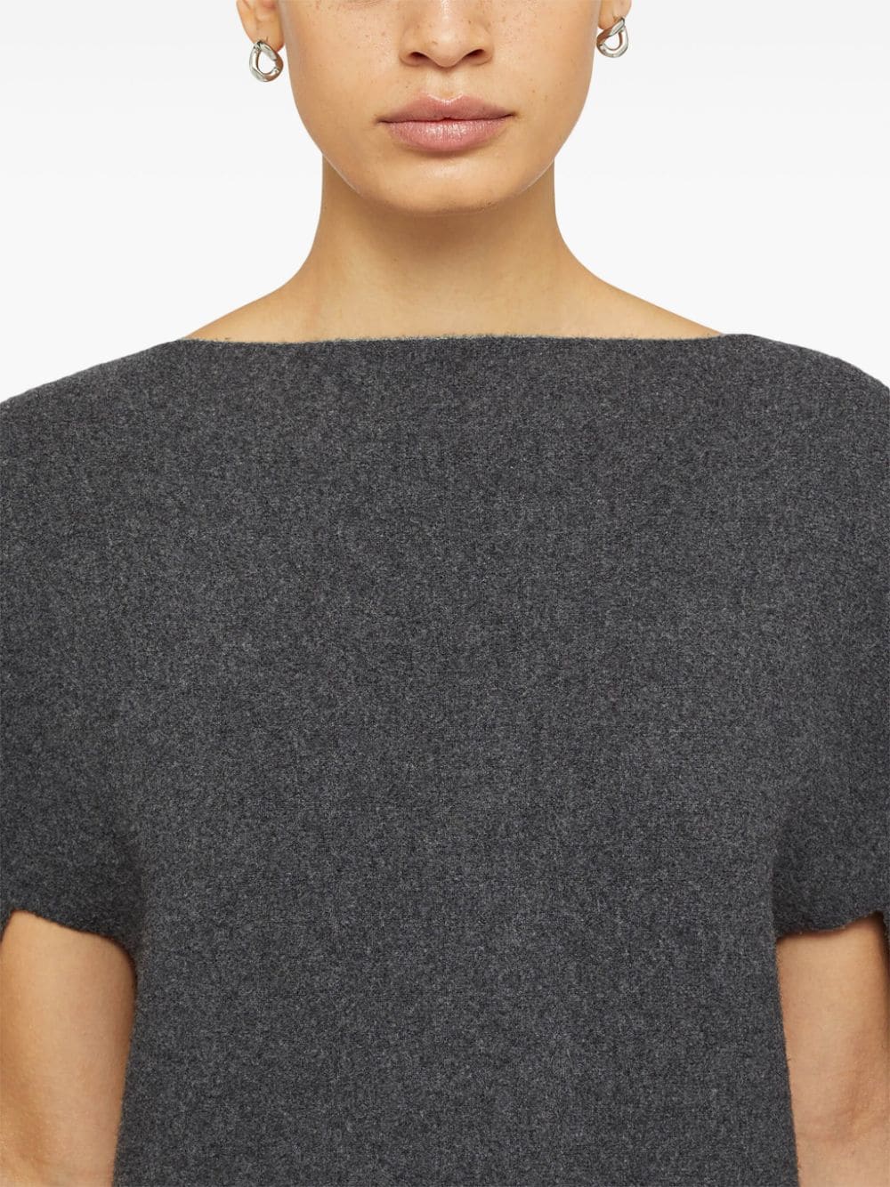 Jil Sander Grey Wool-Cashmere Blend Cape