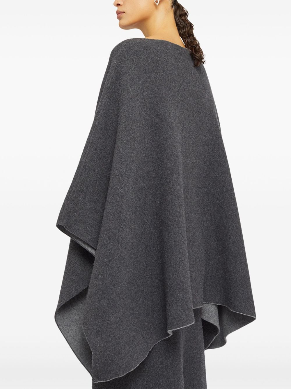 Jil Sander Grey Wool-Cashmere Blend Cape