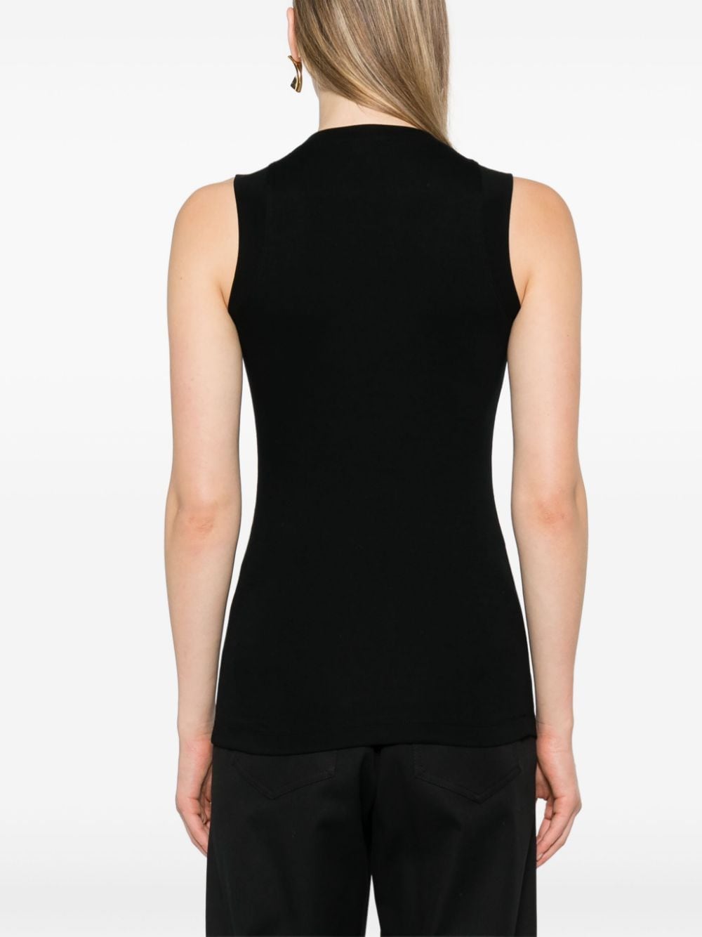 Brunello Cucinelli Sleeveless V-neck Top Black