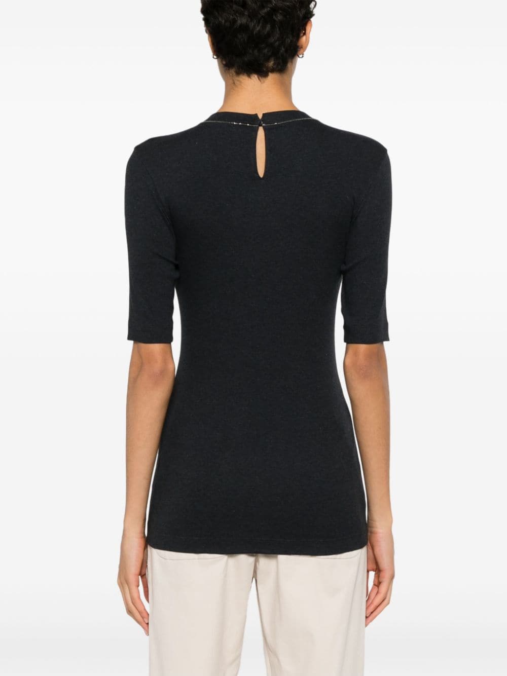 Brunello Cucinelli Stretch Cotton Crew-Neck Top