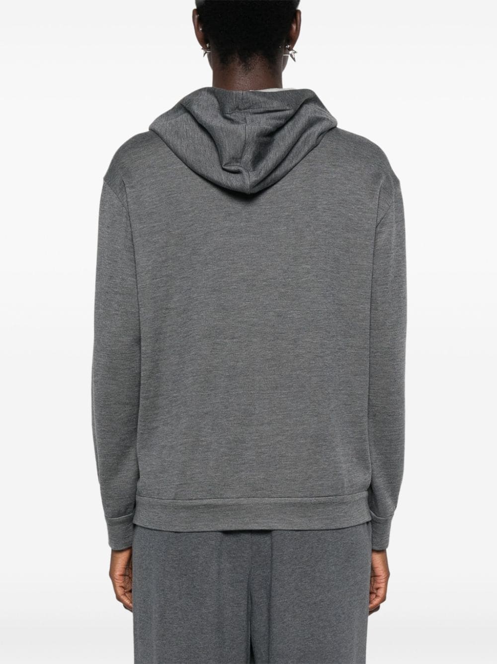 Brunello Cucinelli Cotton Blend Hooded Sweatshirt Grey