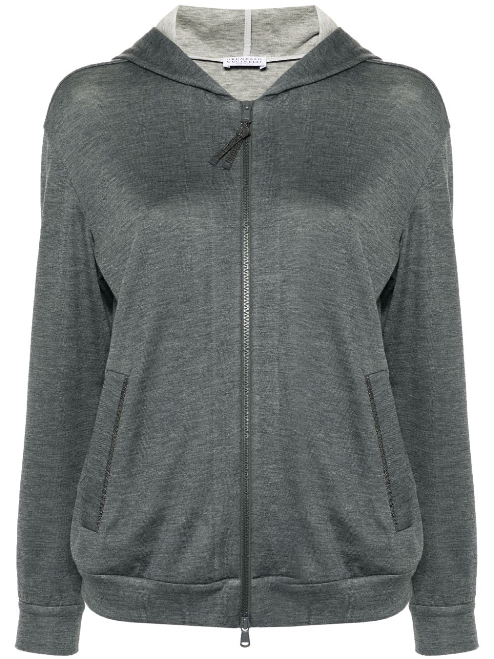 Brunello Cucinelli Cotton Blend Hooded Sweatshirt Grey