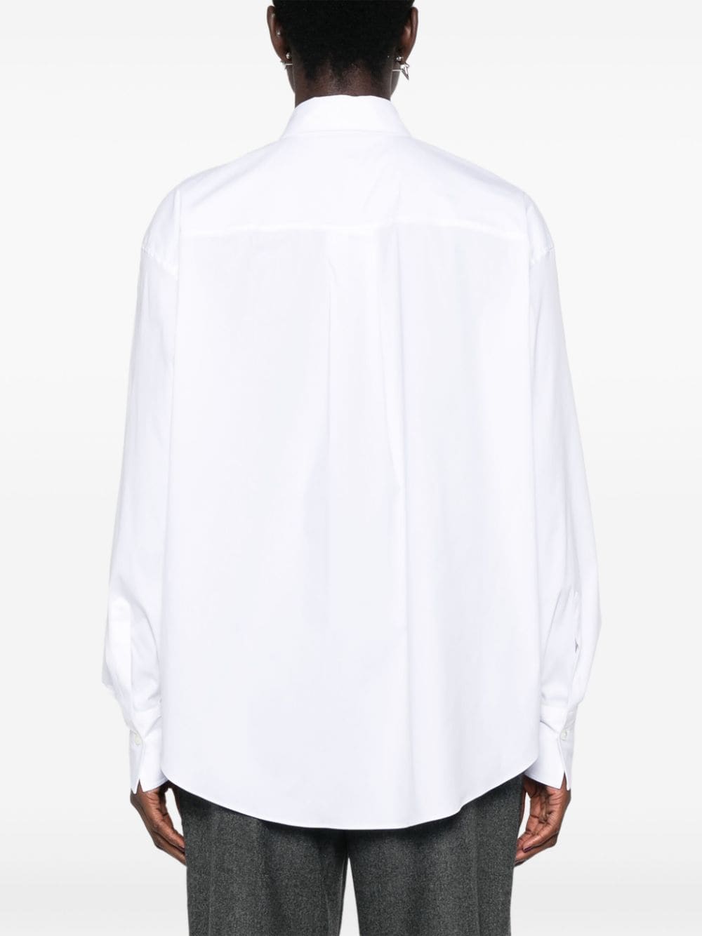 Brunello Cucinelli Cotton Poplin Shirt With Monili Chain Detail