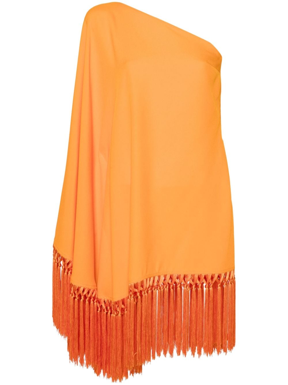 TALLER MARMO PRE Orange One-shoulder Mini Dress With Fringe Detail