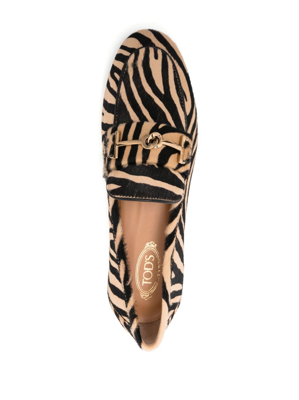 Tod's Tiger Print Loafers Beige