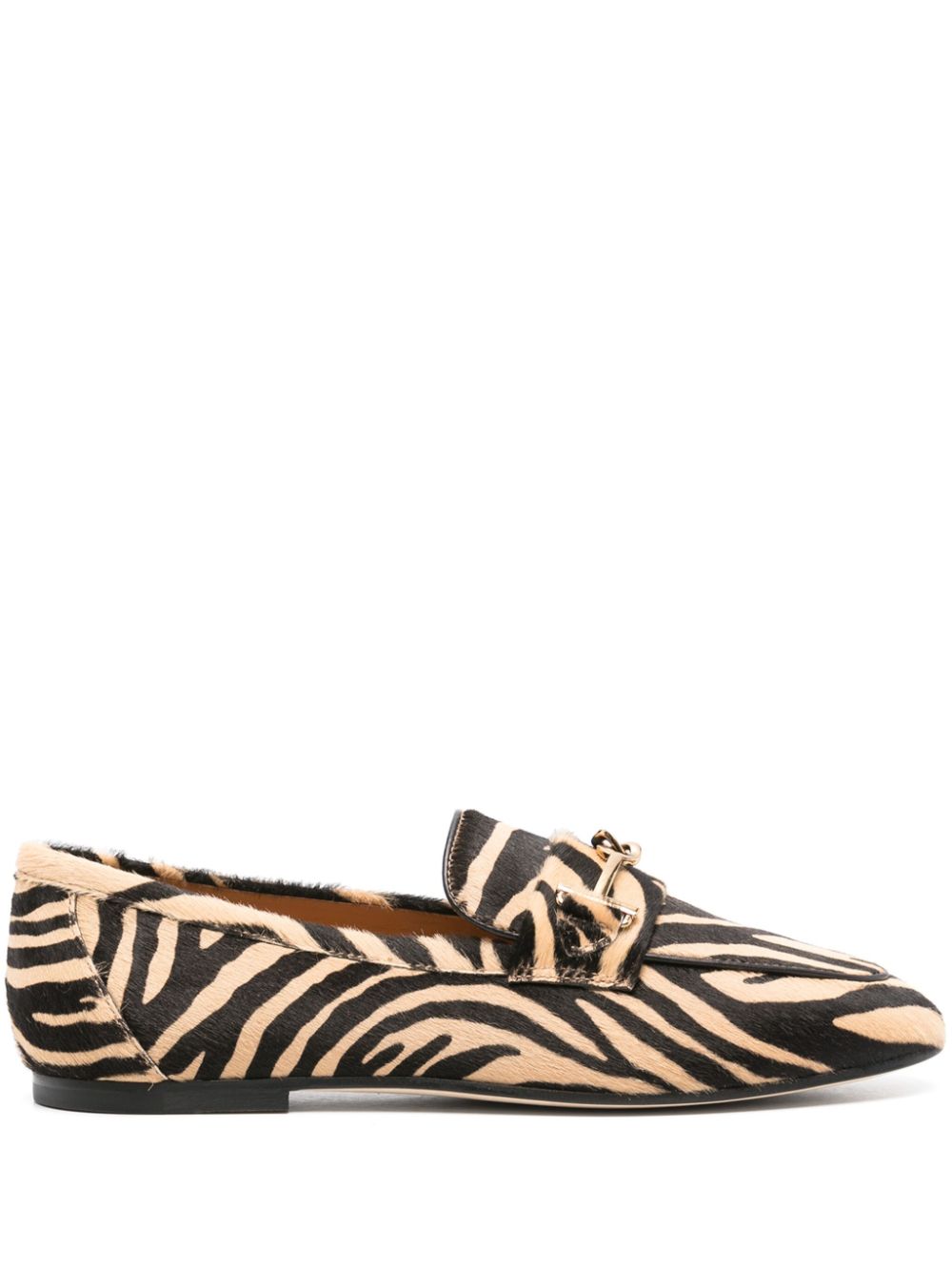 Tod's Tiger Print Loafers Beige