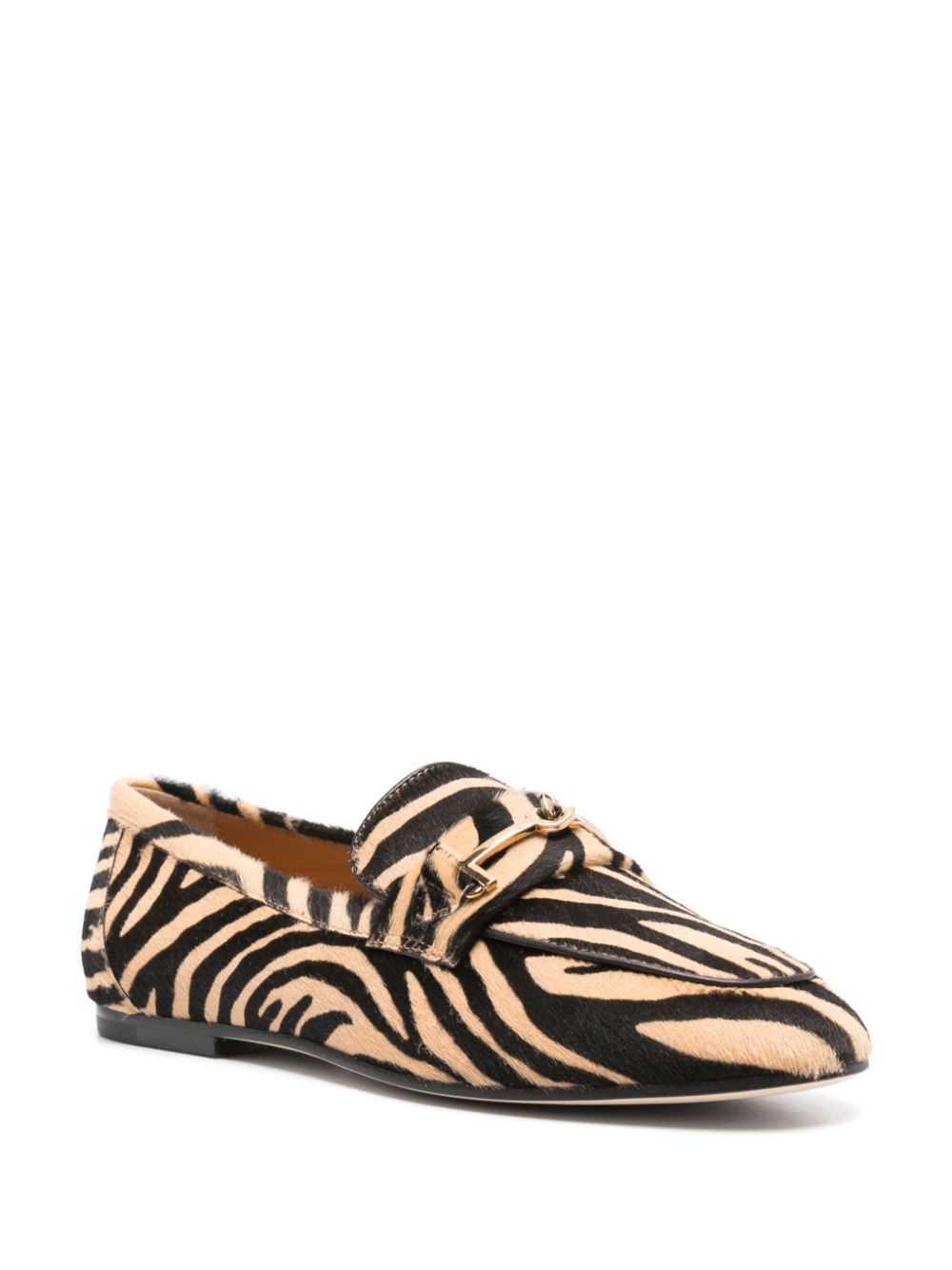 Tod's Tiger Print Loafers Beige