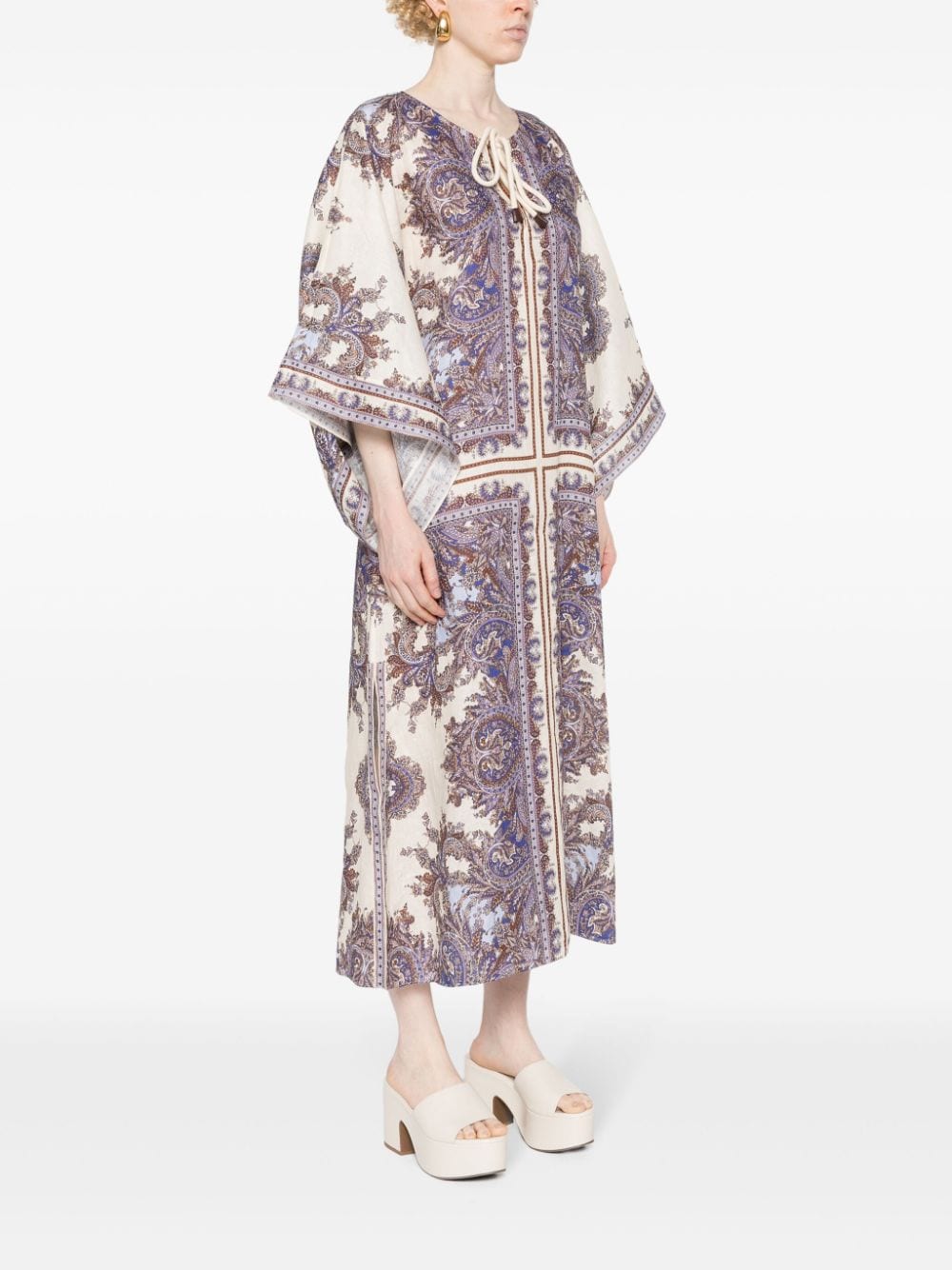Zimmermann Paisley Print Midi Dress In Purple