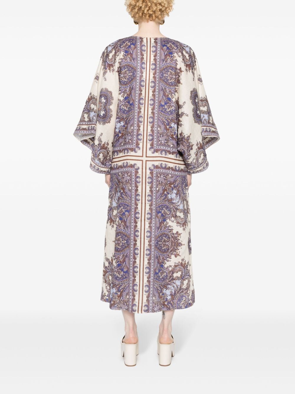 Zimmermann Paisley Print Midi Dress In Purple