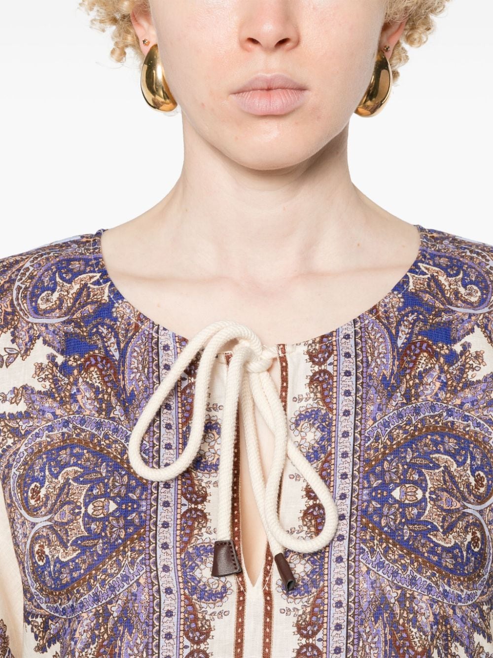 Zimmermann Paisley Print Midi Dress In Purple