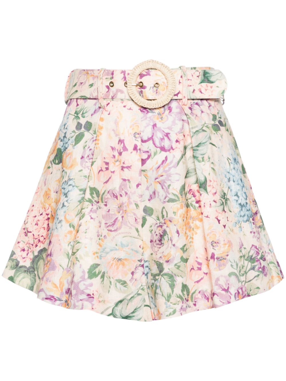 Zimmermann Halliday Floral Tuck Shorts