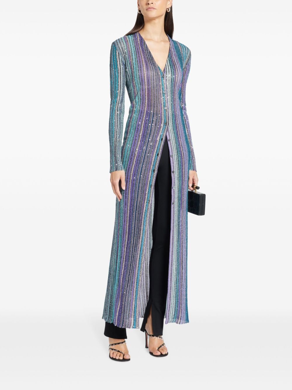 Missoni Sequin Striped Long Cardigan