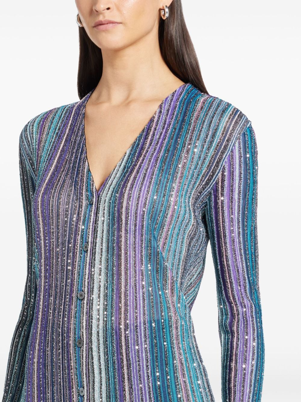 Missoni Sequin Striped Long Cardigan