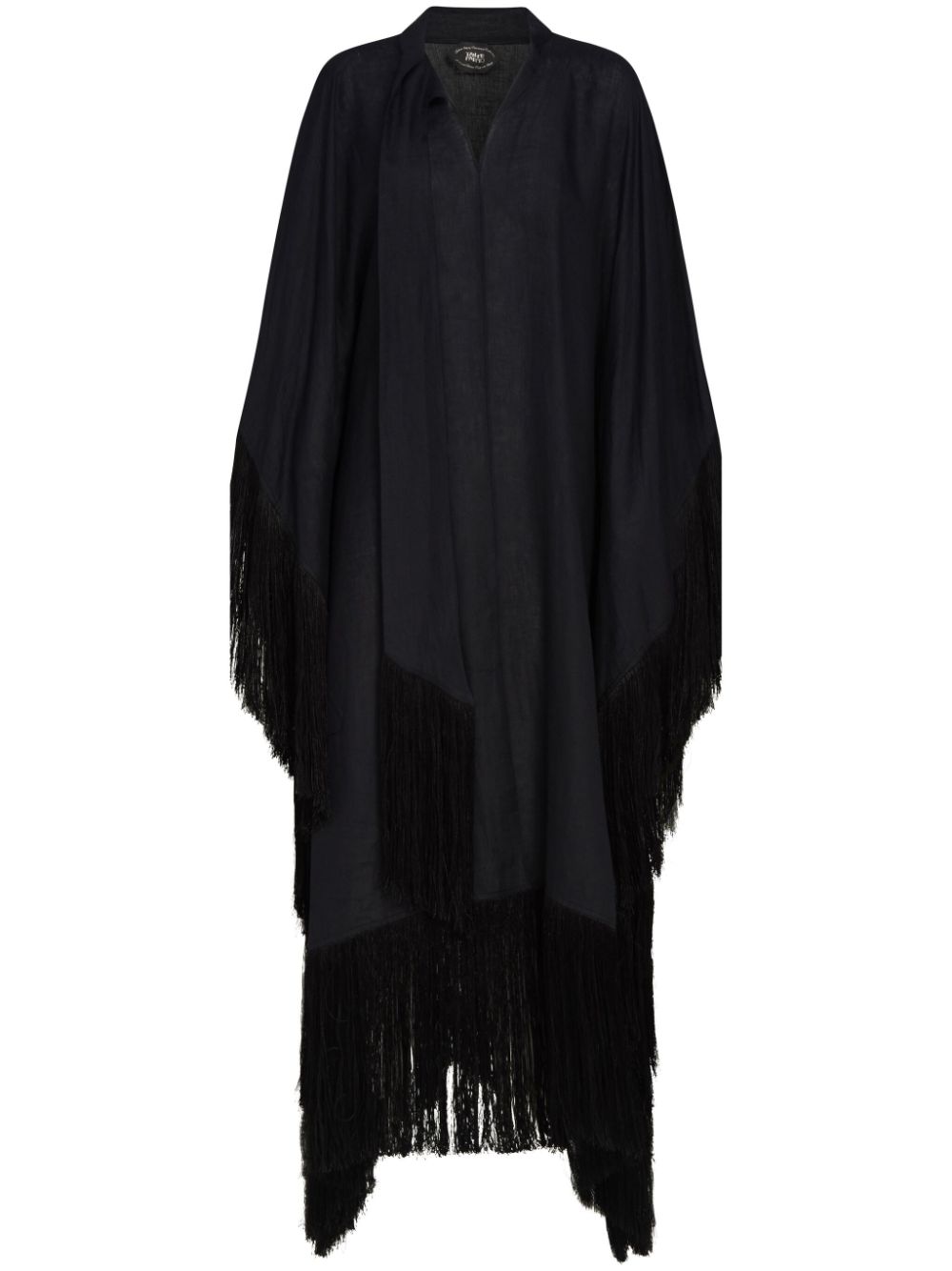 TALLER MARMO PRE Black Kaftan Dress With Fringe Detail