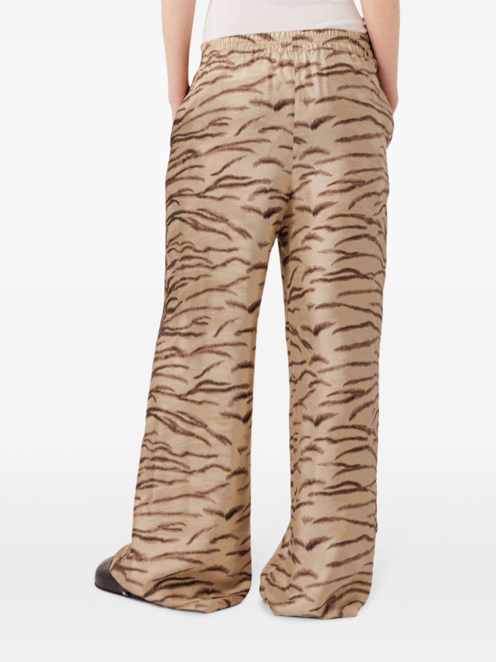 Stella McCartney Tiger Print Wide Leg Pants