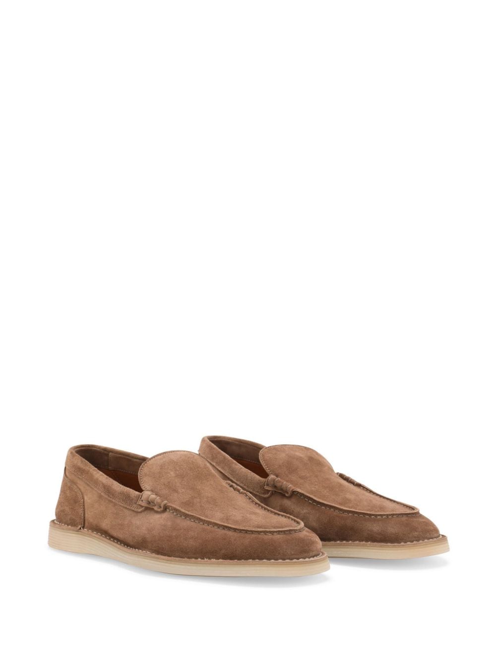 Dolce & Gabbana New Florio Ideal Suede Loafers Brown