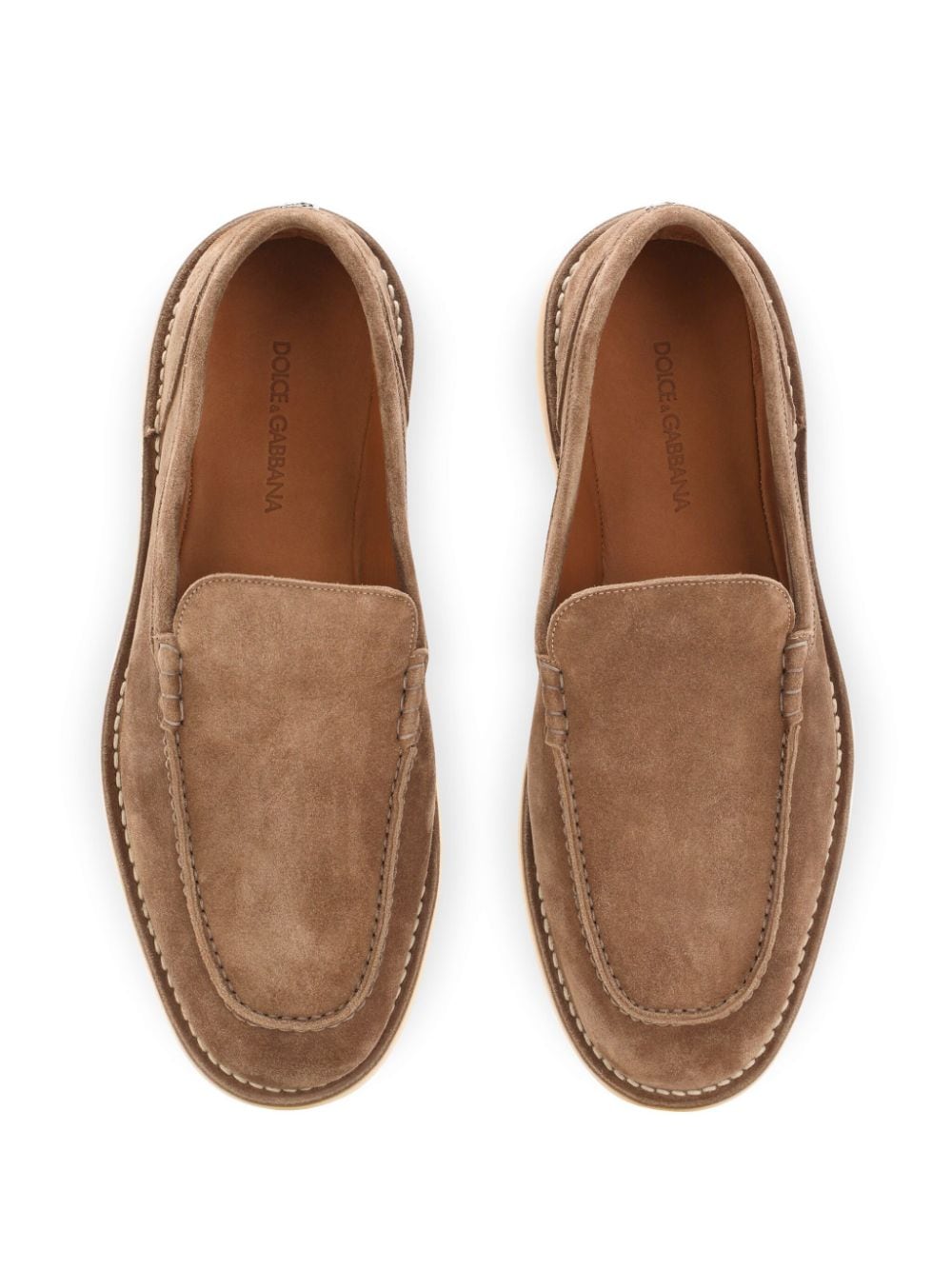 Dolce & Gabbana New Florio Ideal Suede Loafers Brown