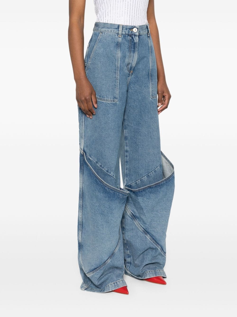 The Attico Wide Leg Jeans Clear Blue