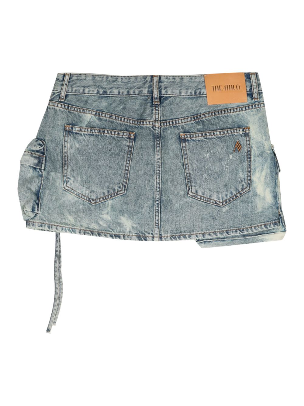 The Attico Denim Midi Skirt In Clear Blue