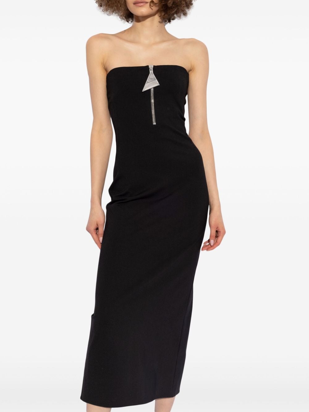 The Attico Strapless Stretch Midi Dress