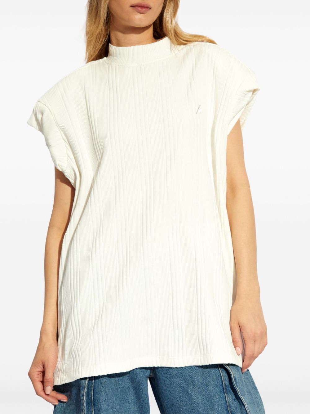 The Attico Chunky Cap Sleeve Sweater In White