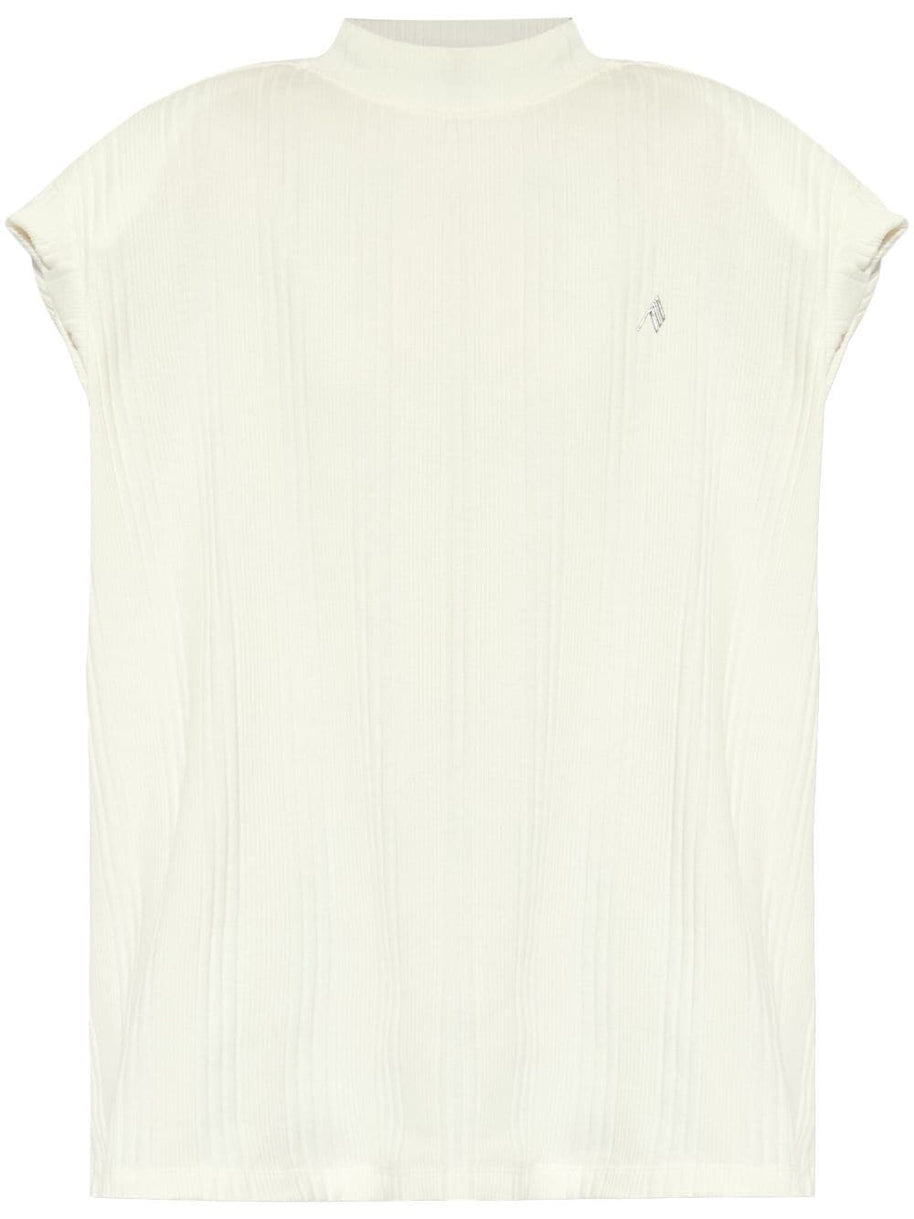 The Attico Chunky Cap Sleeve Sweater In White