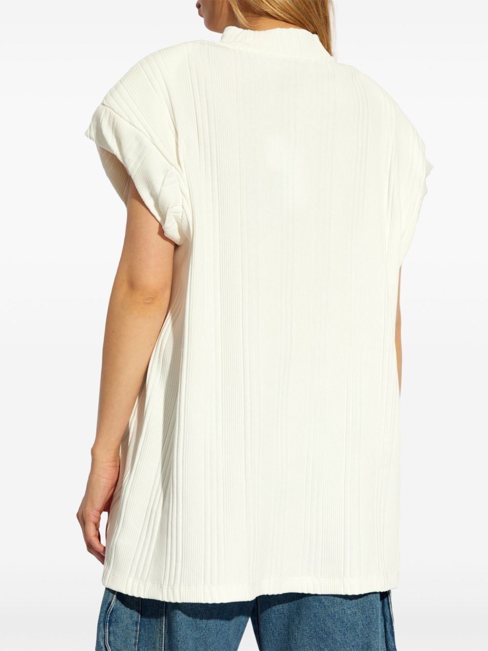 The Attico Chunky Cap Sleeve Sweater In White