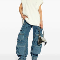 The Attico Chunky Cap Sleeve Sweater In White