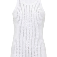 The Attico Crystal Ribbed Knit Top
