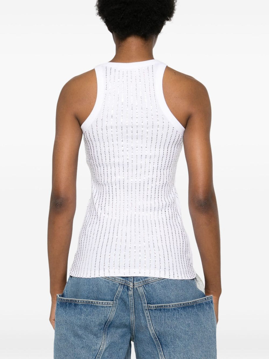 The Attico Crystal Ribbed Knit Top