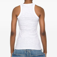 The Attico Crystal Ribbed Knit Top