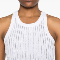 The Attico Crystal Ribbed Knit Top