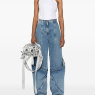 The Attico Crystal Ribbed Knit Top