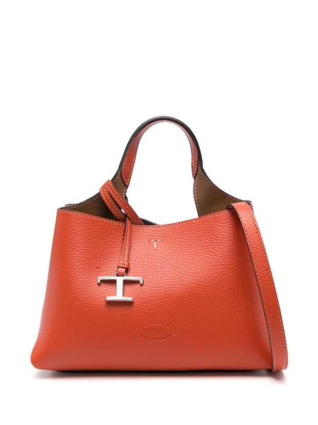 Tod's T Timeless Micro Leather Tote Bag - Orange
