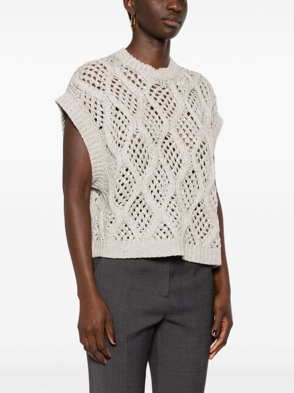 Brunello Cucinelli Cashmere Open Knit Sweater