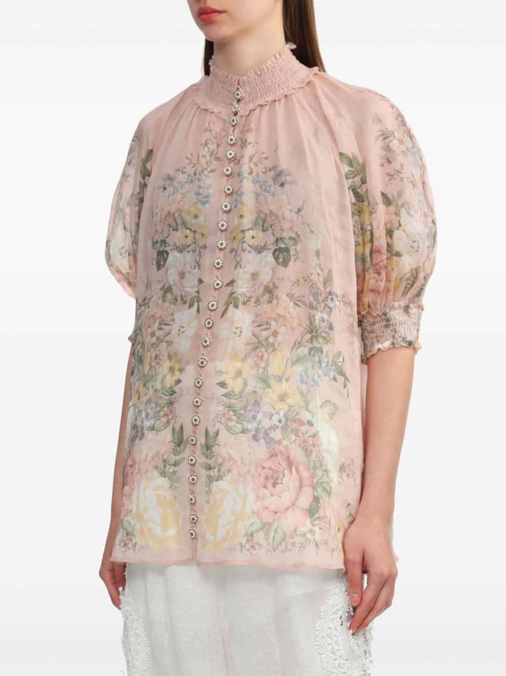 Zimmermann Waverly Ramie Shirt Pink