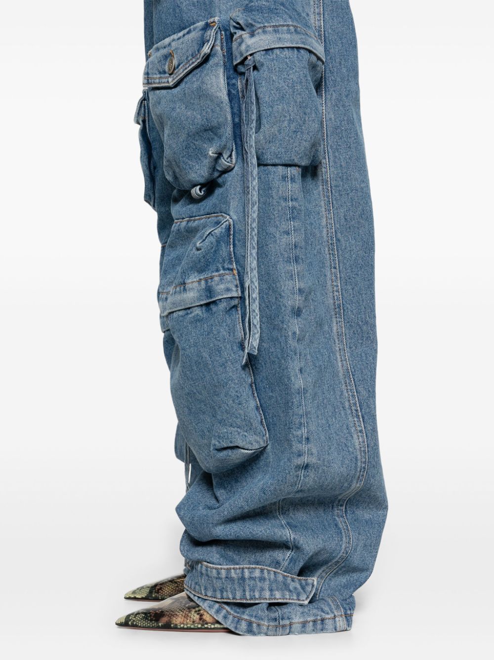 The Attico Fern Multi Pocket Long Jeans