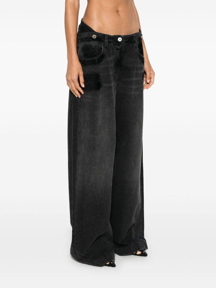 The Attico Layered Baggy Long Jeans