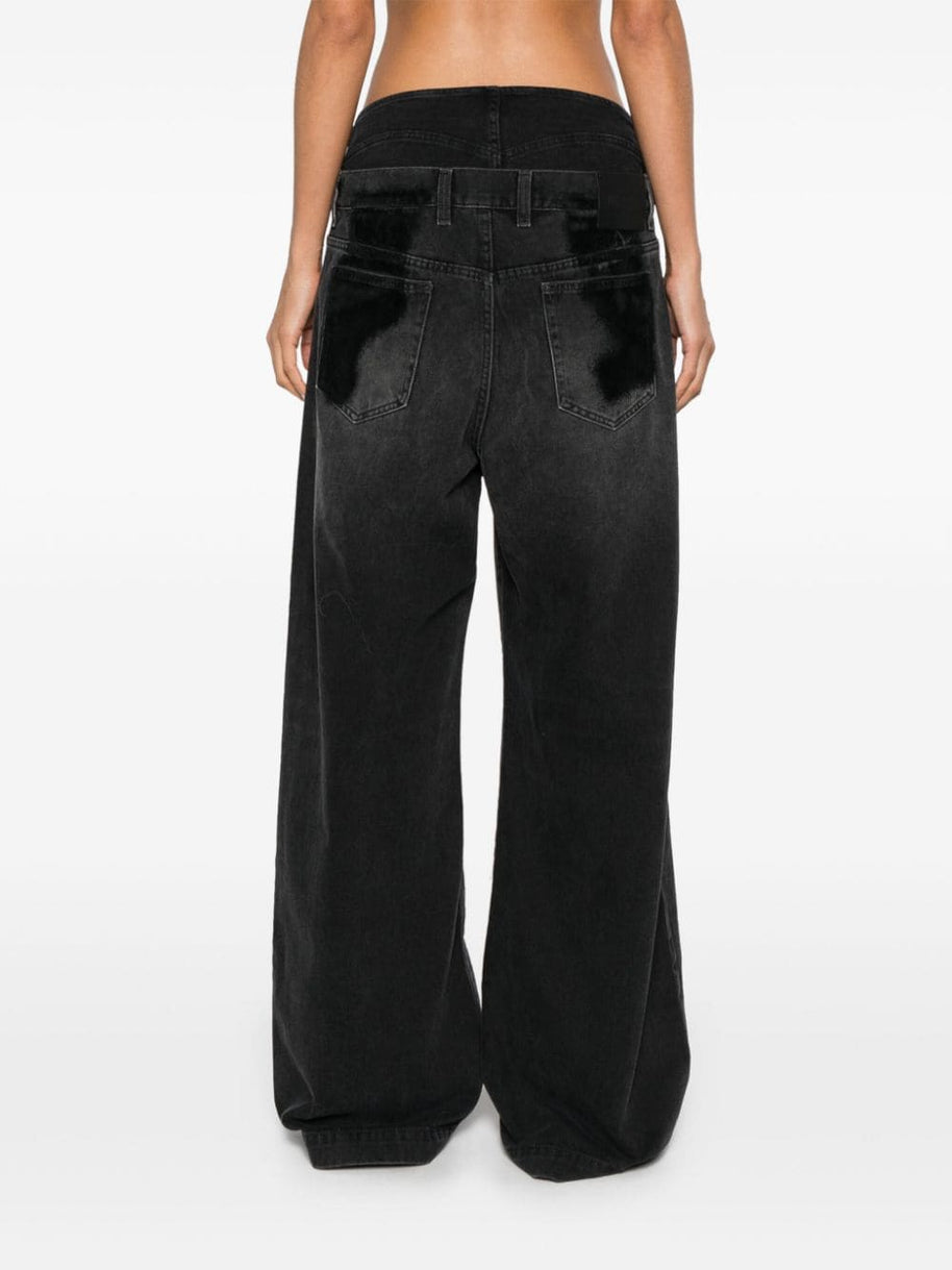 The Attico Layered Baggy Long Jeans