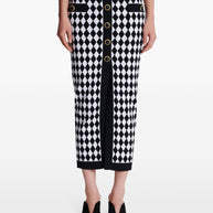 Balmain Diamond Jacquard Midi Skirt In Black
