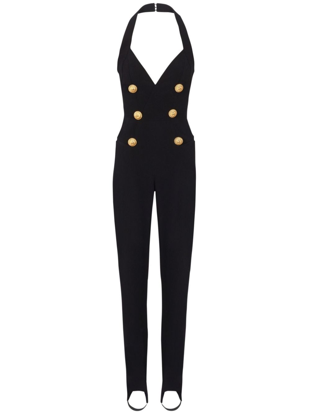 Balmain Crepe Tailored Jumpsuit Black