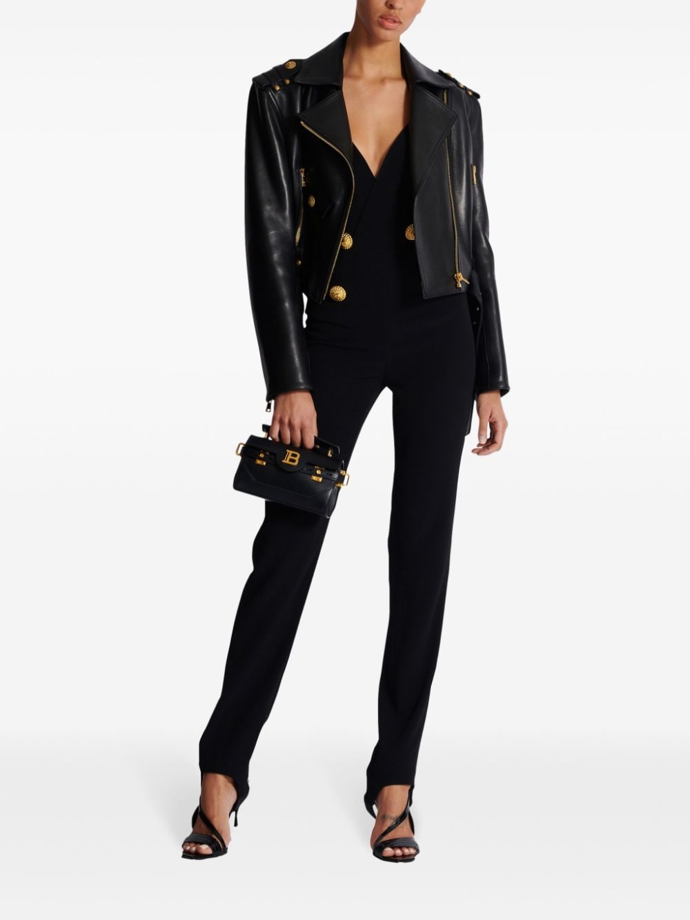 Balmain Crepe Tailored Jumpsuit Black